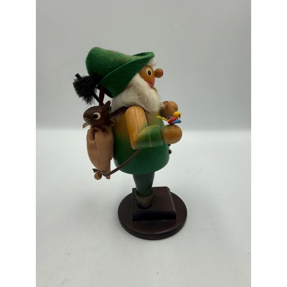 Vintage 1984 Steinbach Signed Wooden Smoker Hunter Woodsman West Germany‎ 8.5
